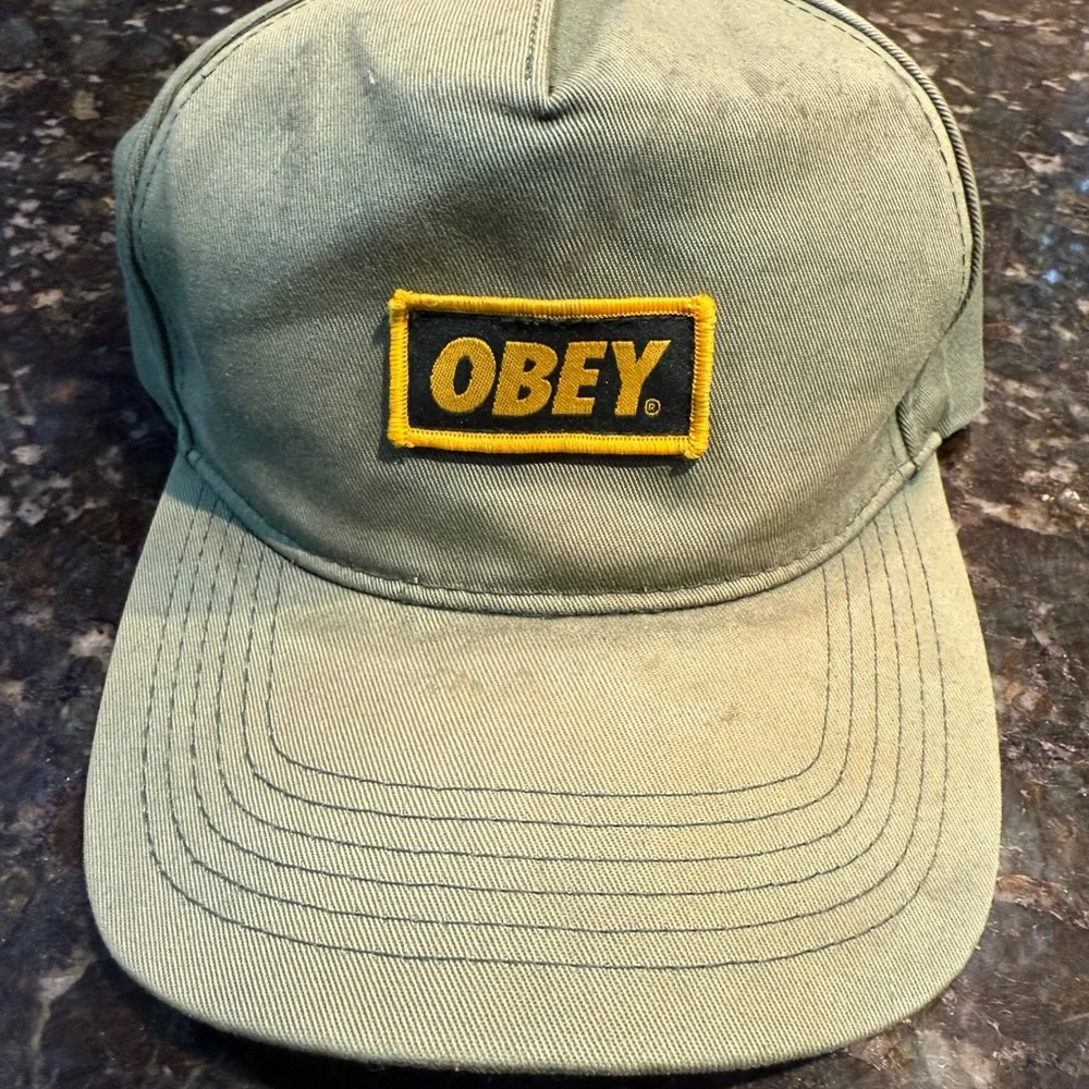 Obey Vintage ? Green Yellow Black‎ Naturally Distressed Cap